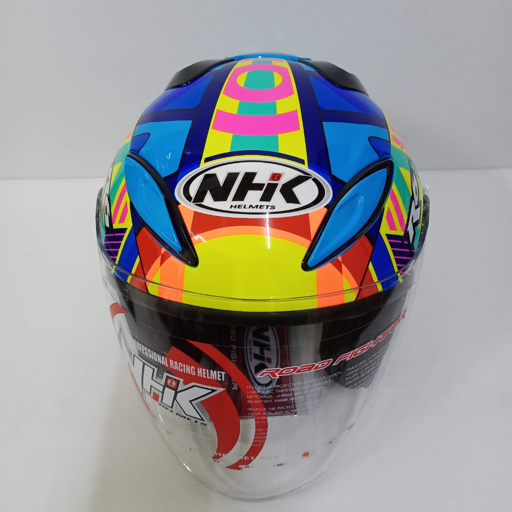 HELM HALF FACE NHK R6 R-6 MOTIF PIGMENT BLUE FLO