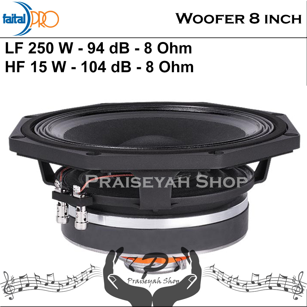 Faital Coaxial Woofer Speaker Komponen 8 inch 8HX150