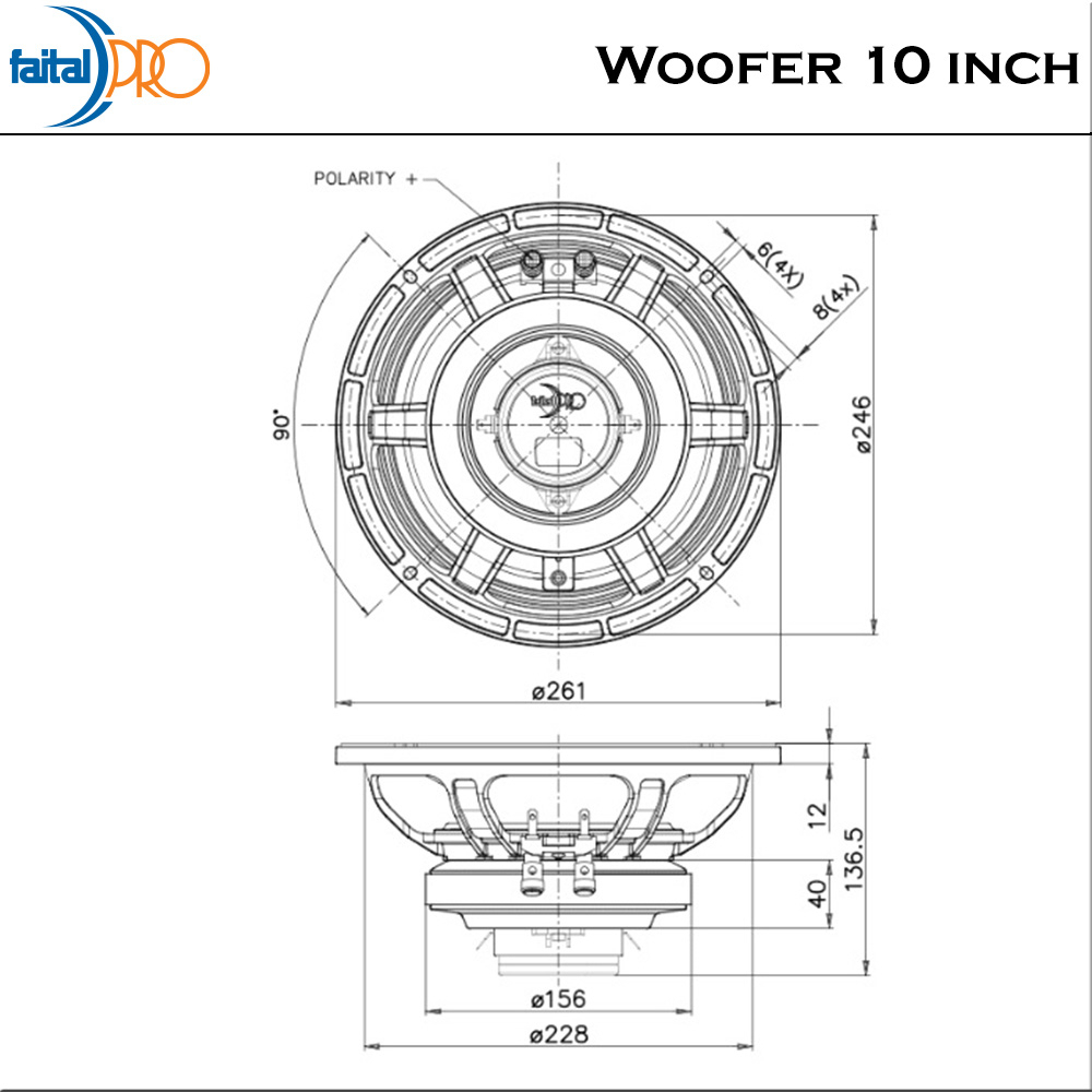 Faital Coaxial Woofer Speaker Komponen 10 inch 10HX230