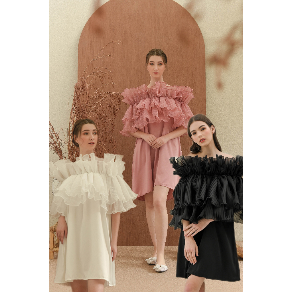 Set Pleated Ruffle &amp; Kemben / Penutup Dada / Kemben / Cape untuk Model MUA