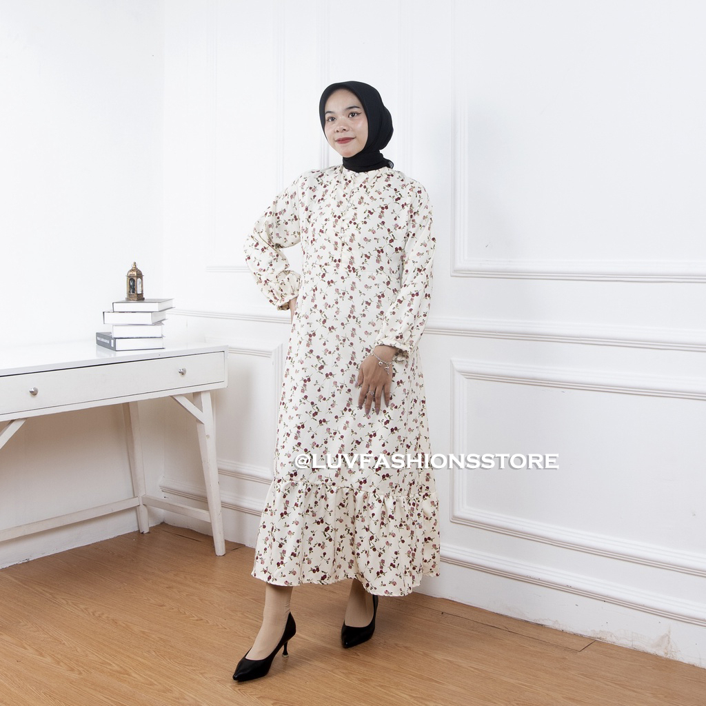 IL - ZALICA MAXI DRESS FLORAL WANITA / FASHION MUSLIM WANITA SHAKILA FISHTAIL KOREAN STYLE