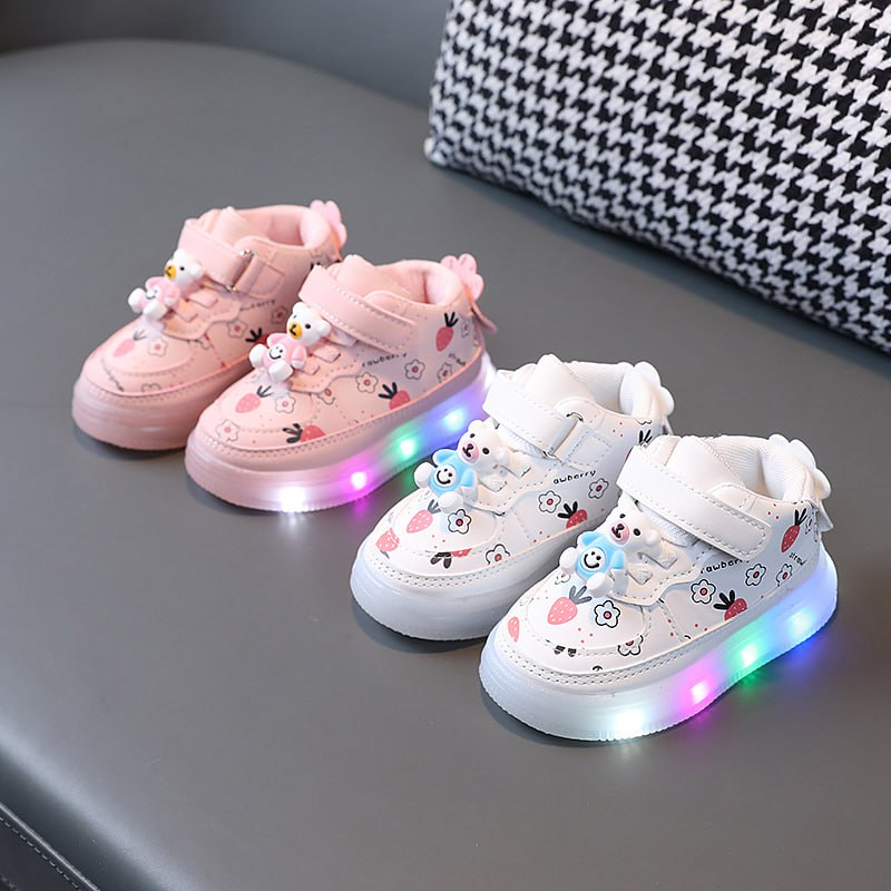 LID3027 – Sepatu Sport Anak Perempuan Casual Bayi Dengan Lampu LED Sekolah- Your Affordable Quality!