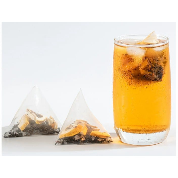 Lemon iced Red Tea with Lemon Peel