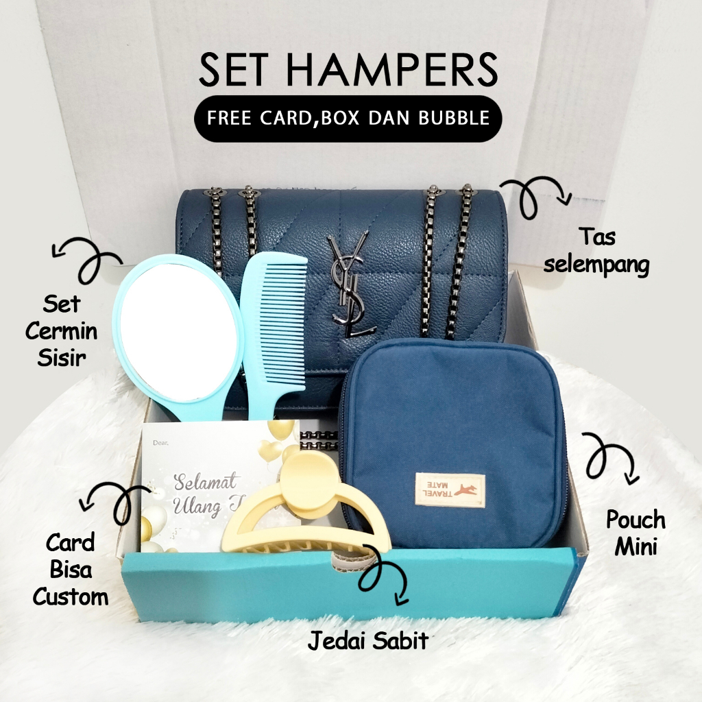 Set hadiah ulang tahun paket kado ulang tahun set hampers tas wanita navy kado anniversary hadiah pernikahan hadiah unik murah