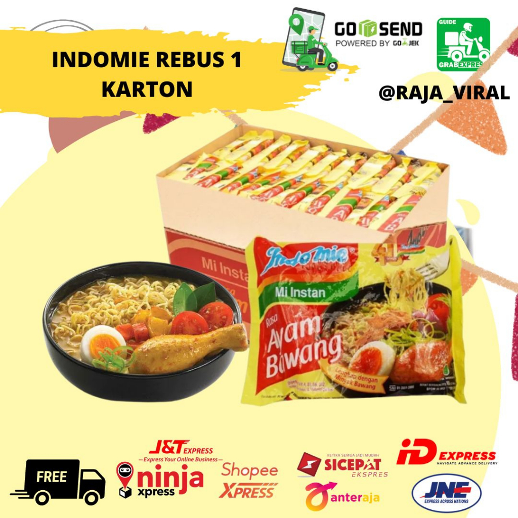 

Indomie Kuah Ayam Bawang 1 Dus / Karton isi 40 Pcs Mie Instan