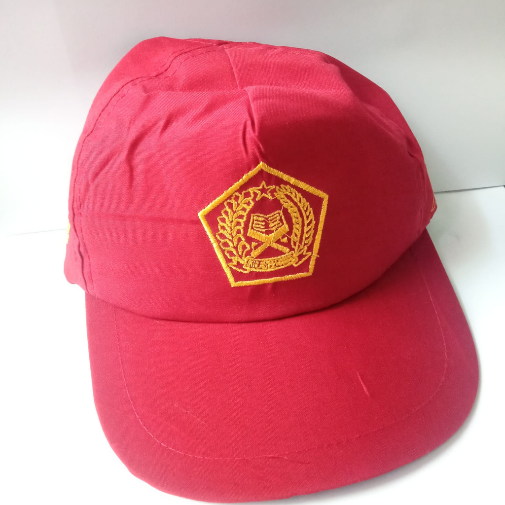 topi mi bordir kuning topi sekolah mi perekat