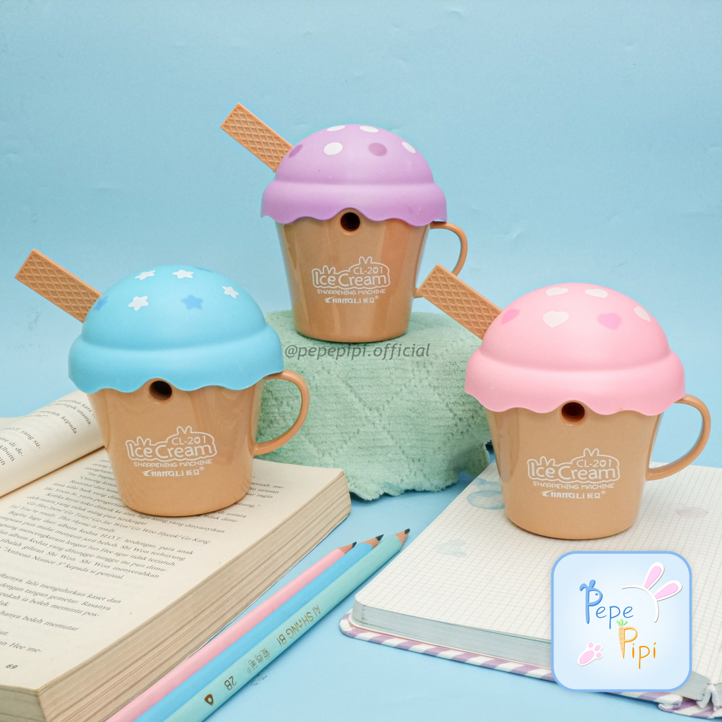 Rautan Meja Hang Li Gelas Ice Cream CL-201 Rautan Putar Serutan Pengserut Seliver Sharpener