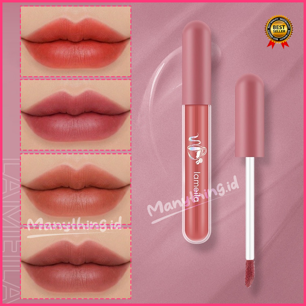 Lameila Nude Edition Lip Glaze Lipstik Cair Lip Gloss Pelembab Silky Misty LA108