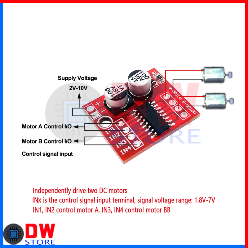 MX1508 DC Motor Driver PWM Control 1.5A Dual Channel Pengganti L298N