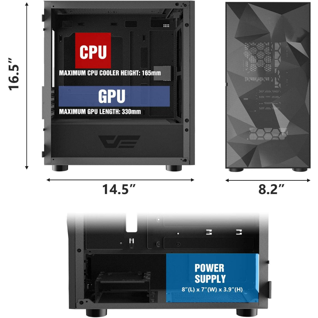 DarkFlash DLM21 Mesh Black Micro ATX Casing PC