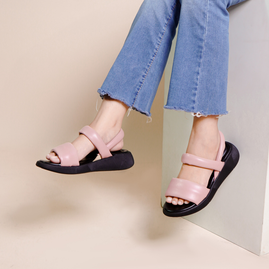 Adarastore - Lapepa VALERIE Sandal Casual Wanita Sendal Wedges Wanita Model Tali Belakang Kekinian