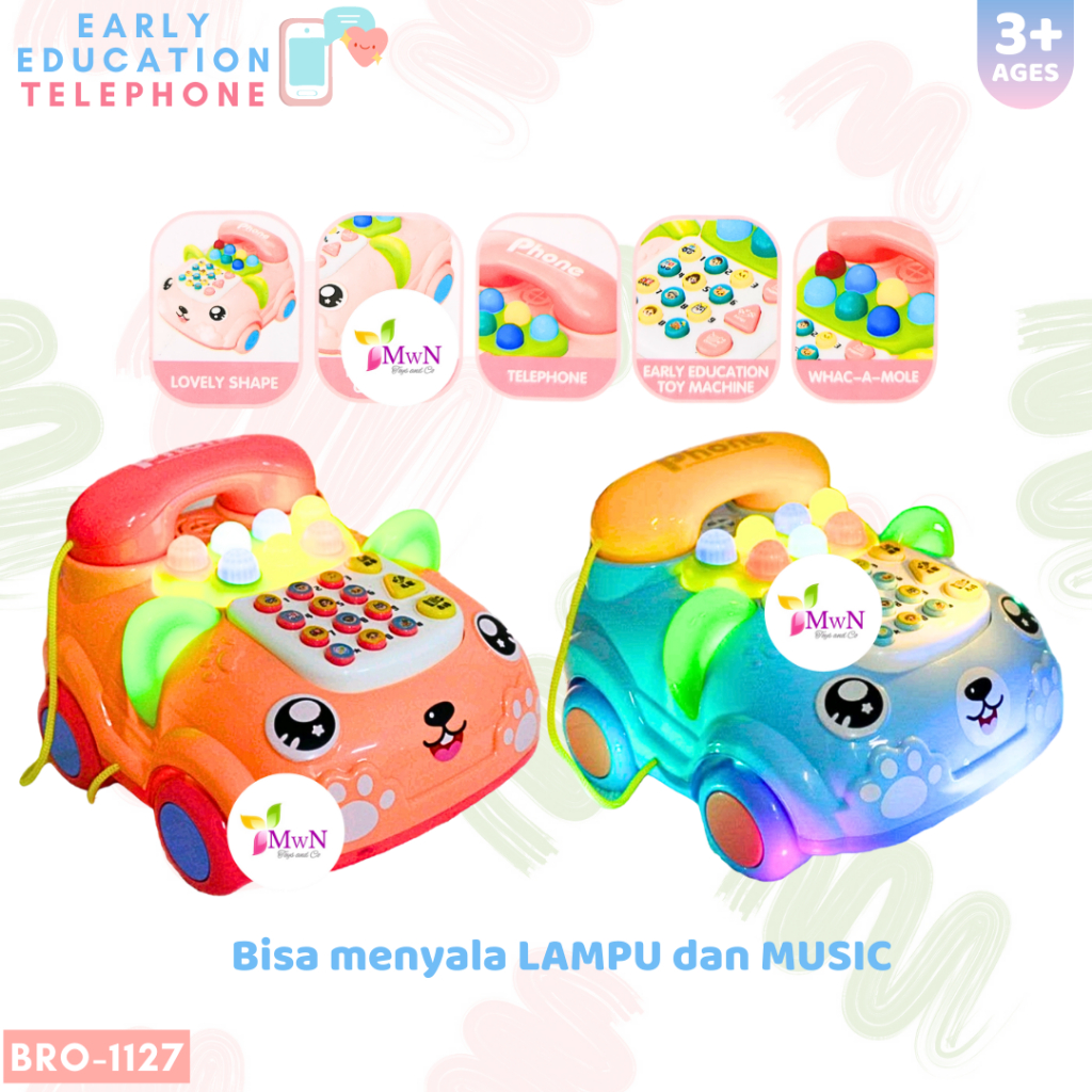 MWN Mainan Edukasi Telephone Lucu Lampu + Musik BRO-1127