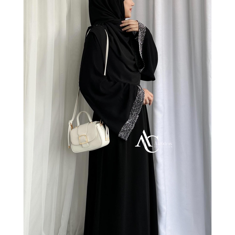 Abaya Turkey Hitam Gamis Dress Saudi Bahan Jetblack 864