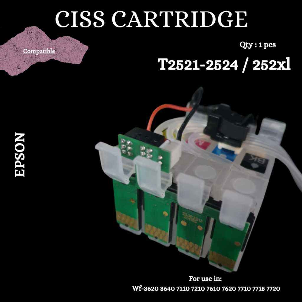 CISS Infus 252Xl 27Xl Auto Reset Epson WF-7710 WF-7720 WF-3640