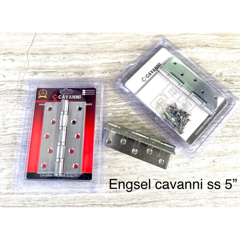 Engsel Pintu 5 inch Stainless SUS304 / Engsel CAVANNI 5" SS / Engsel Stainless 5" Tebal / Engsel 5 i