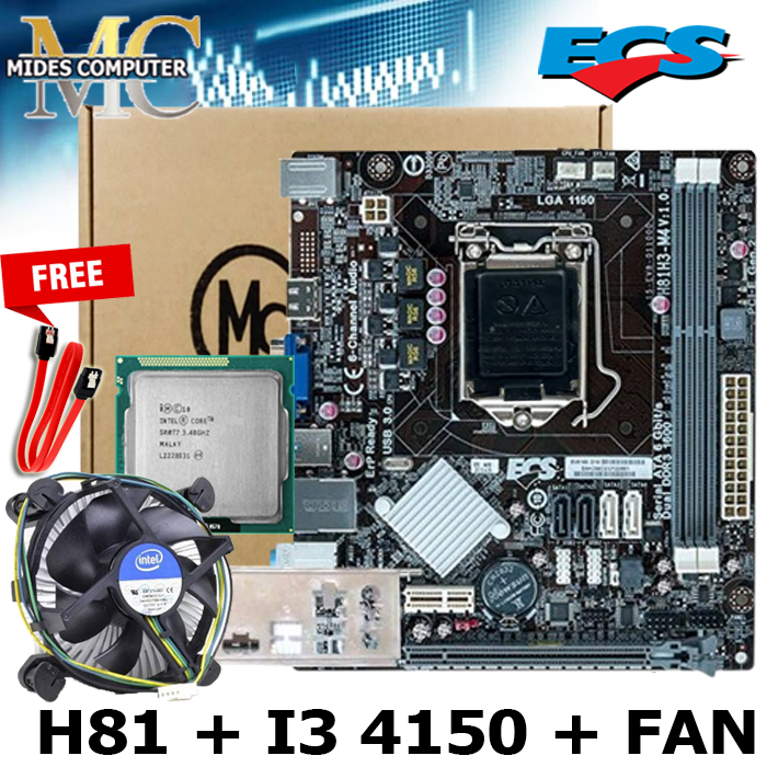 PAKETAN H81 + Processor Intel Core i3 4150 + FAN