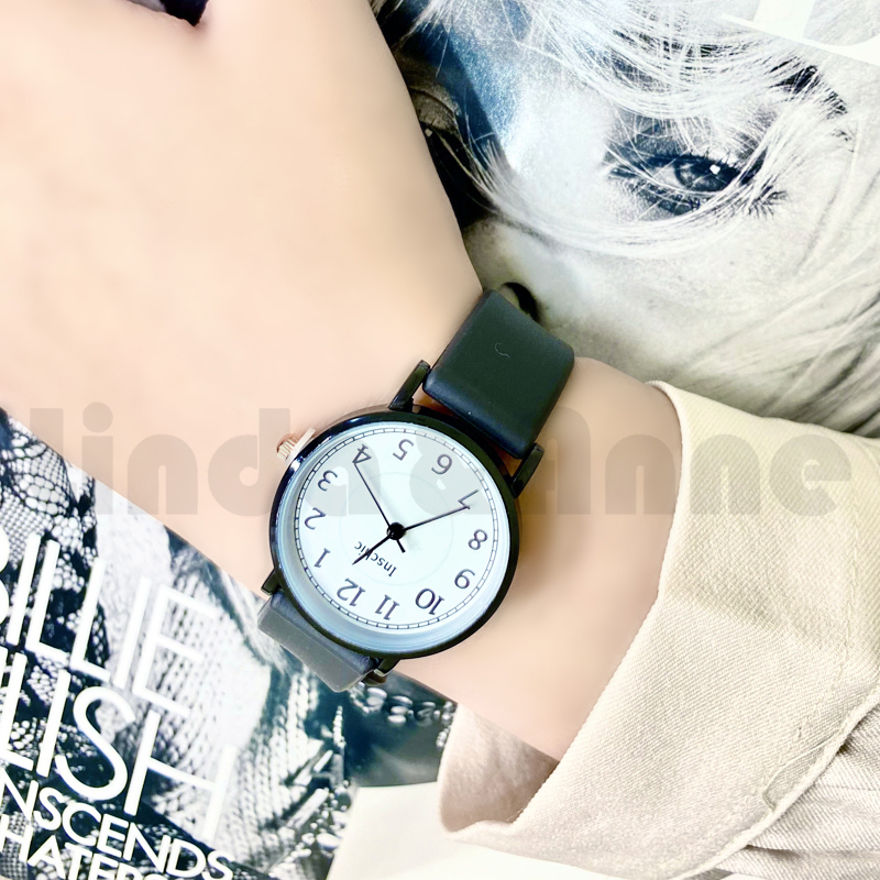 Jam Tangan Analog Pria Dan Wanita Strap Rubber Polos Daily Fashion Korea Watch