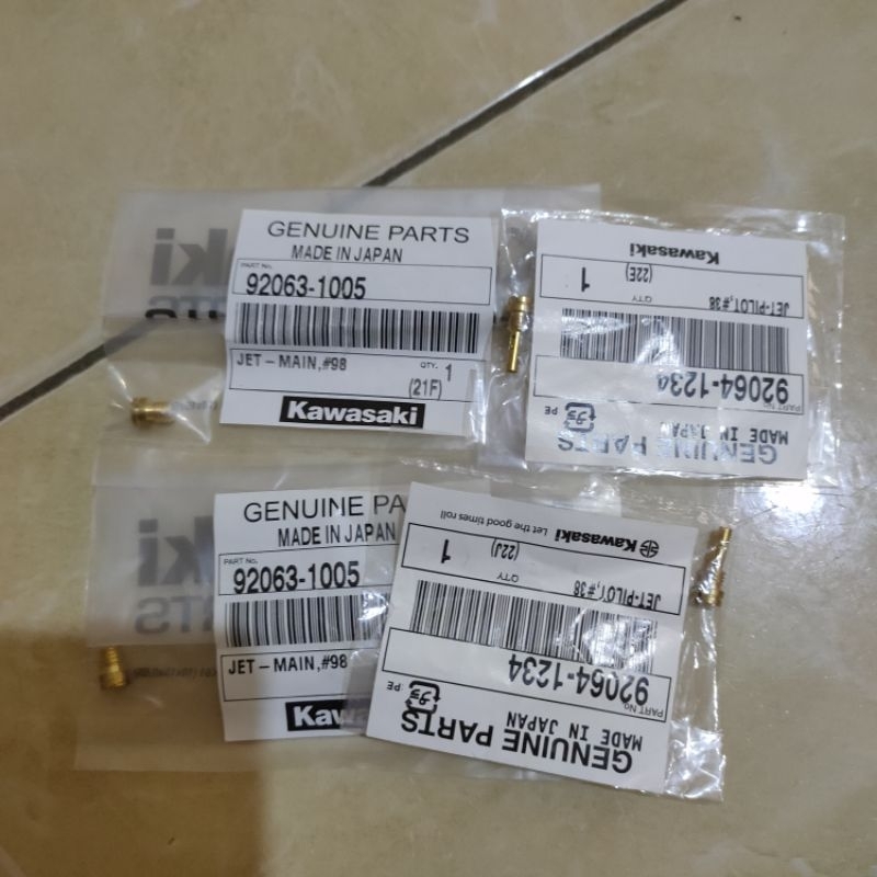 PILOT JET/PJ 38 MAIN JET/MJ 98 NINJA 250 KARBU NINJA 250 R ORIGINAL