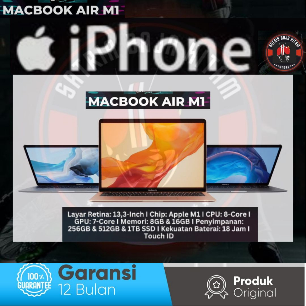MacBook Air M1 Chip 2020 256GB 8GB Garansi resmi