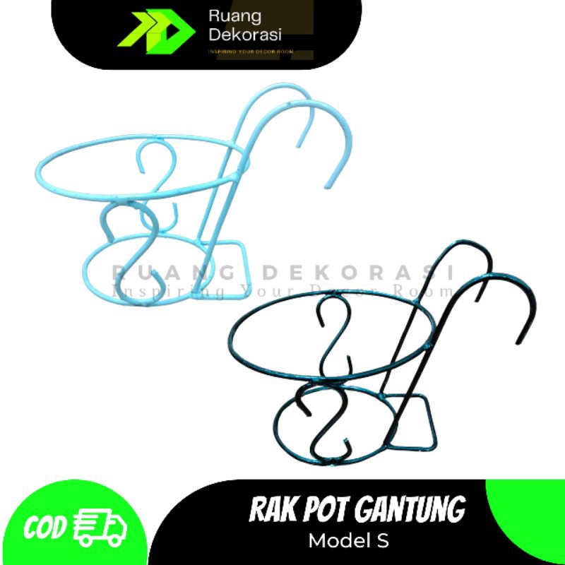 Rak Pot Bunga Besi Rak Gantung Pagar Balkon Rak Bunga Rak Gantung Pagar Model S Gantungan Pot Bunga 