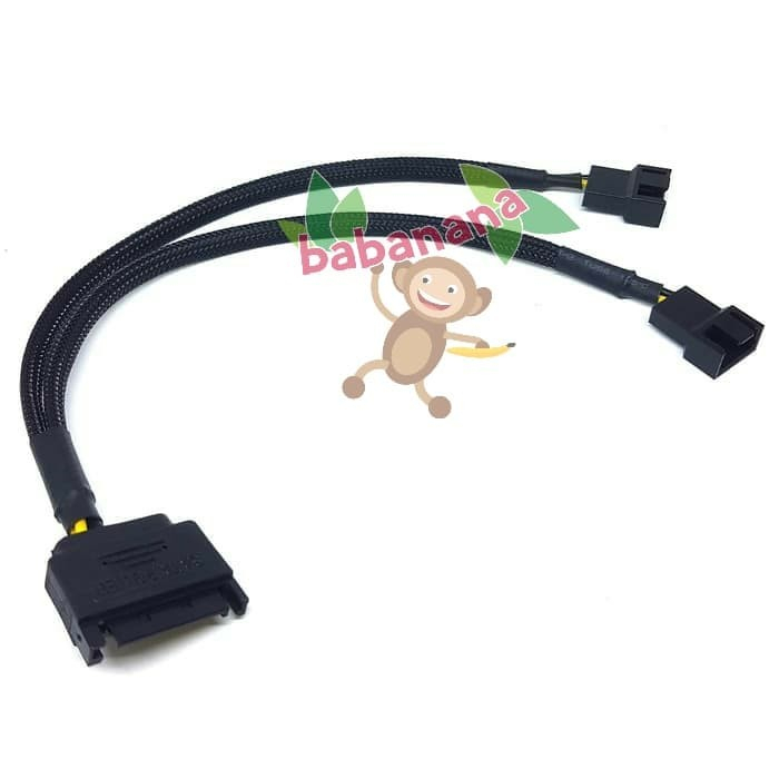 Kabel Splitter PWM 4 Pin 1 to 2 SATA Cable Cabang HUB Extension