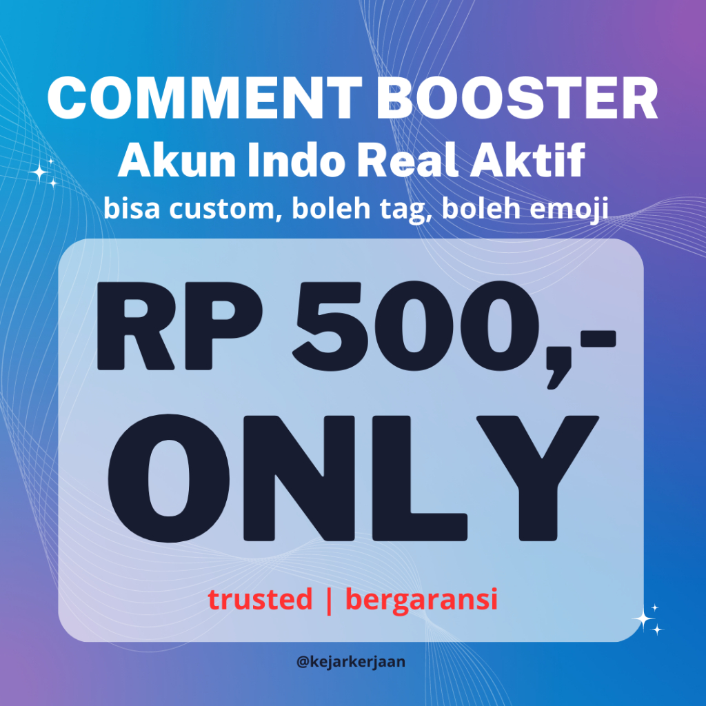 Komentar Instagram Custom comment booster Real akun Indonesia Comment IG only 500 rupiah