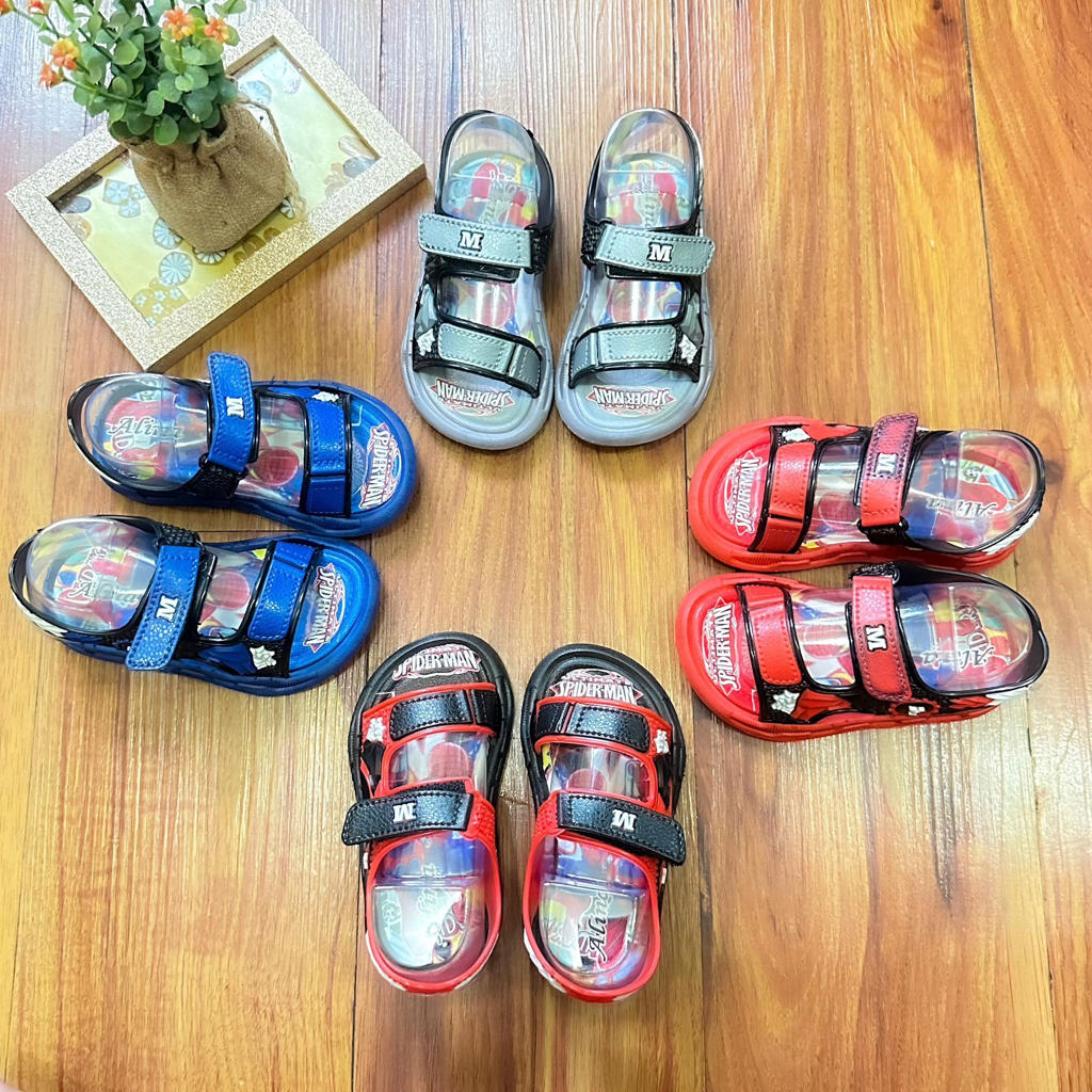 Sandal Anak Laki - Laki Jelly Karet  M Spot Spiderman Tali / Sendal Tali Gunung Anak Terbaru