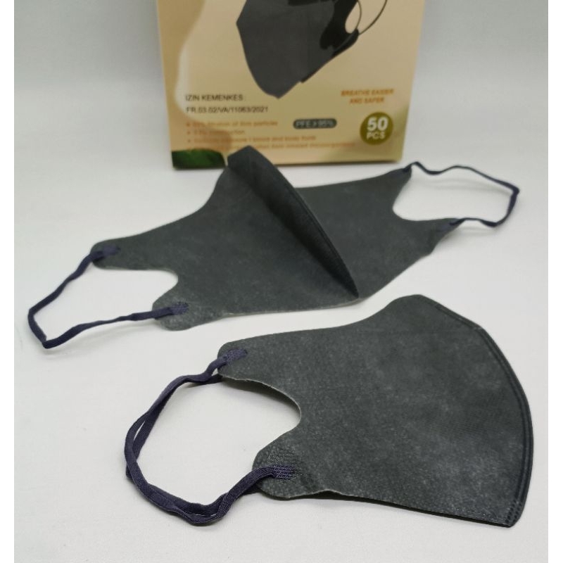 Duckbil Mask Masker Duckbill Warna Abu Isi 50 pcs