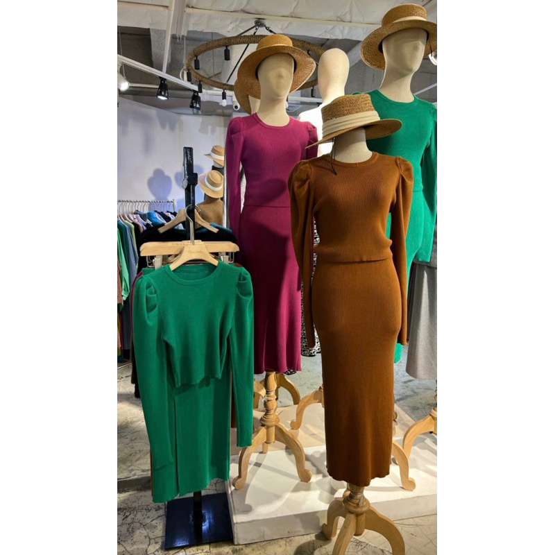 ONE SET SETELAN PANJANG KNIT RAJUT PUFFY SKIRT ROK BANGKOK