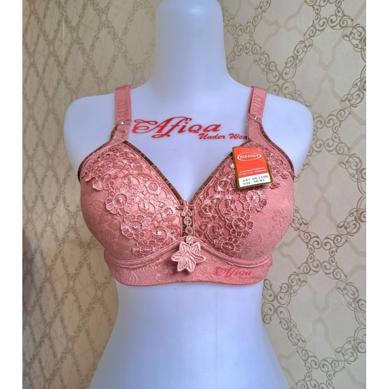 Bh Jumbo MissLily ML110B ML129 Cup C Model Brukat Tanpa Kawat | Bra Busa Tipis MISSLILY | Bra Jumbo 