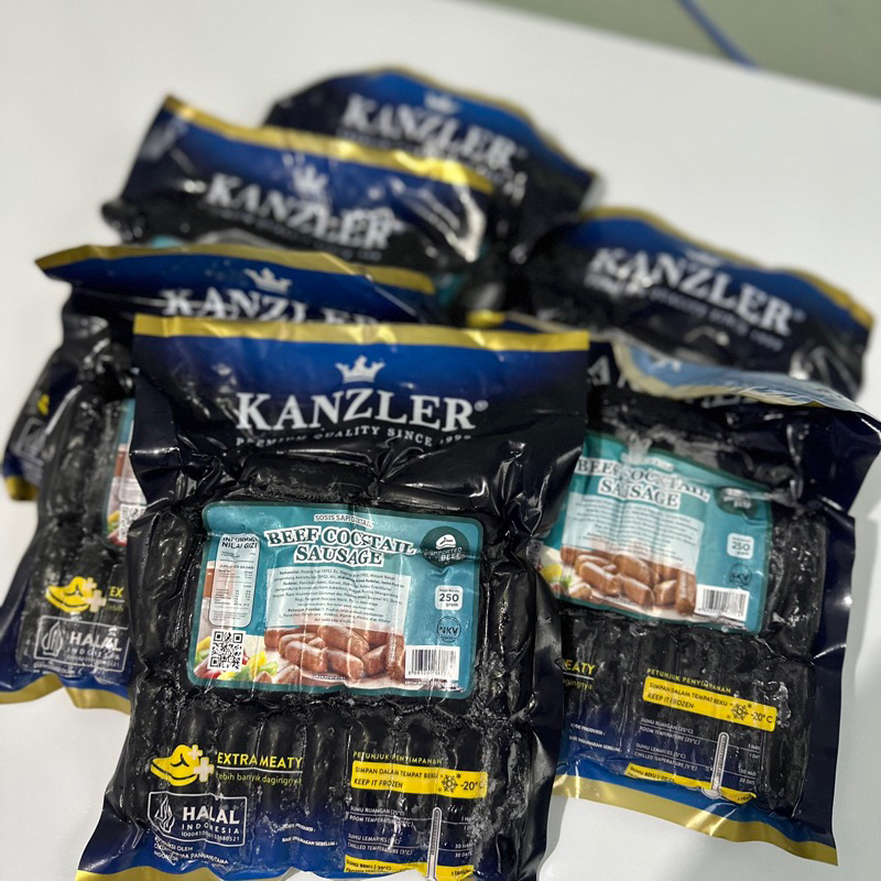 

SOSIS KANZLER BEEF COCKTAIL SAUSAGE 250GR Sosis Sapi Premium EXTRA MEETY Frozen Food