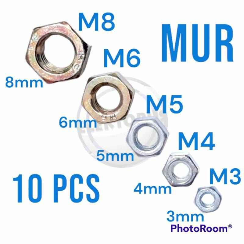 Mur Baut 10pcs 3mm 4mm 5mm 6mm