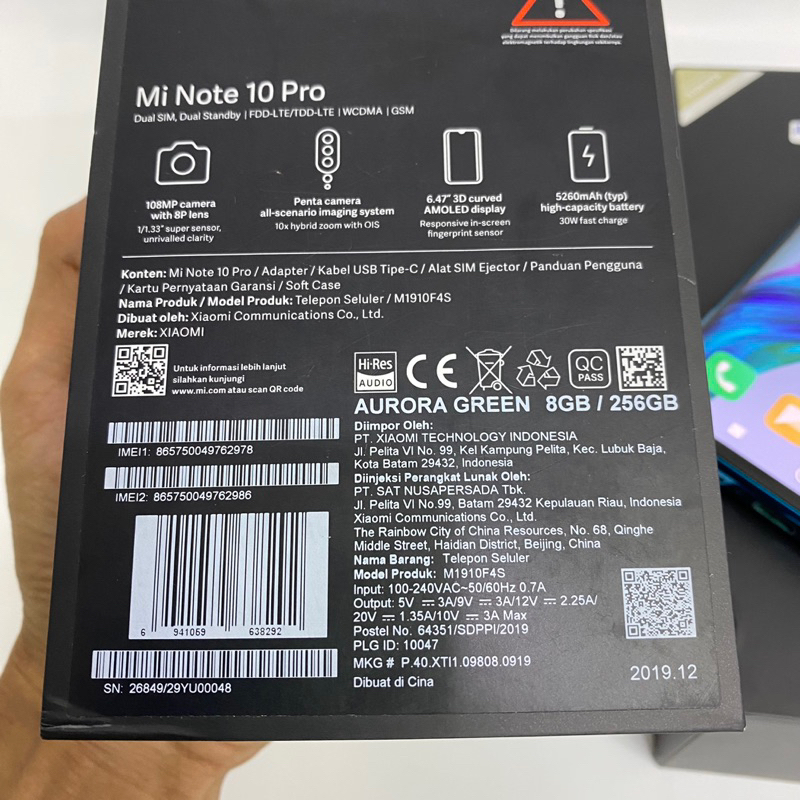 Mi Note 10 pro 8/256 Resmi mulus