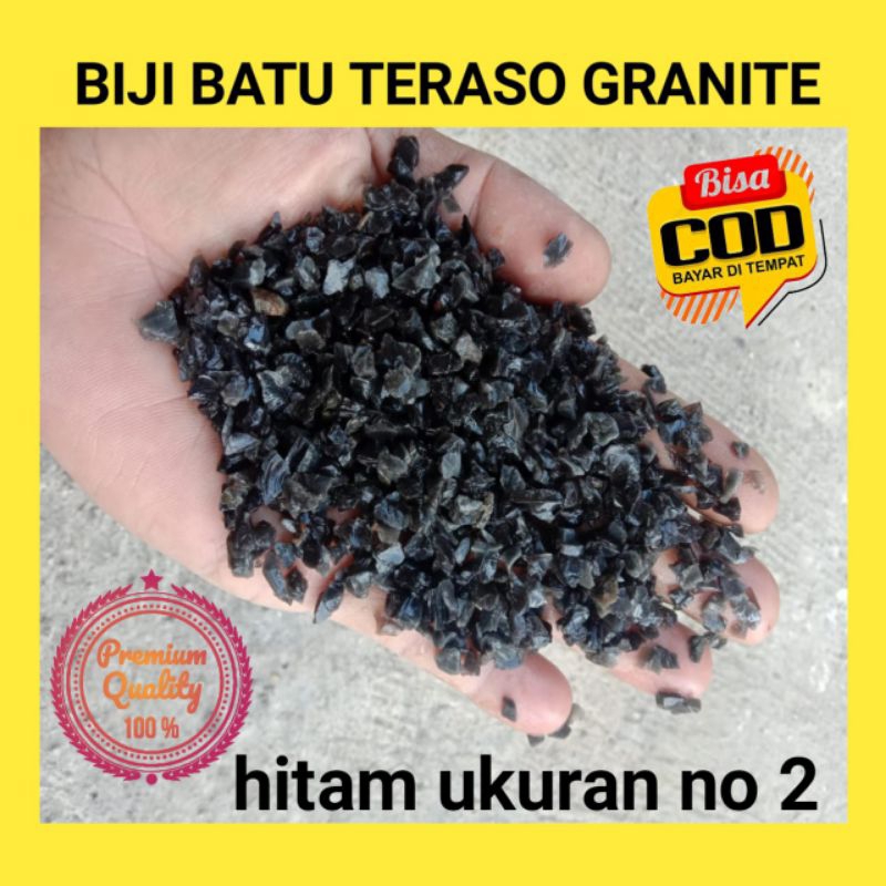 RB 10 kg pasir batu terasso ukuran 2 - 3 mm / biji batu terasso / terazzo / batu sikat buat carport