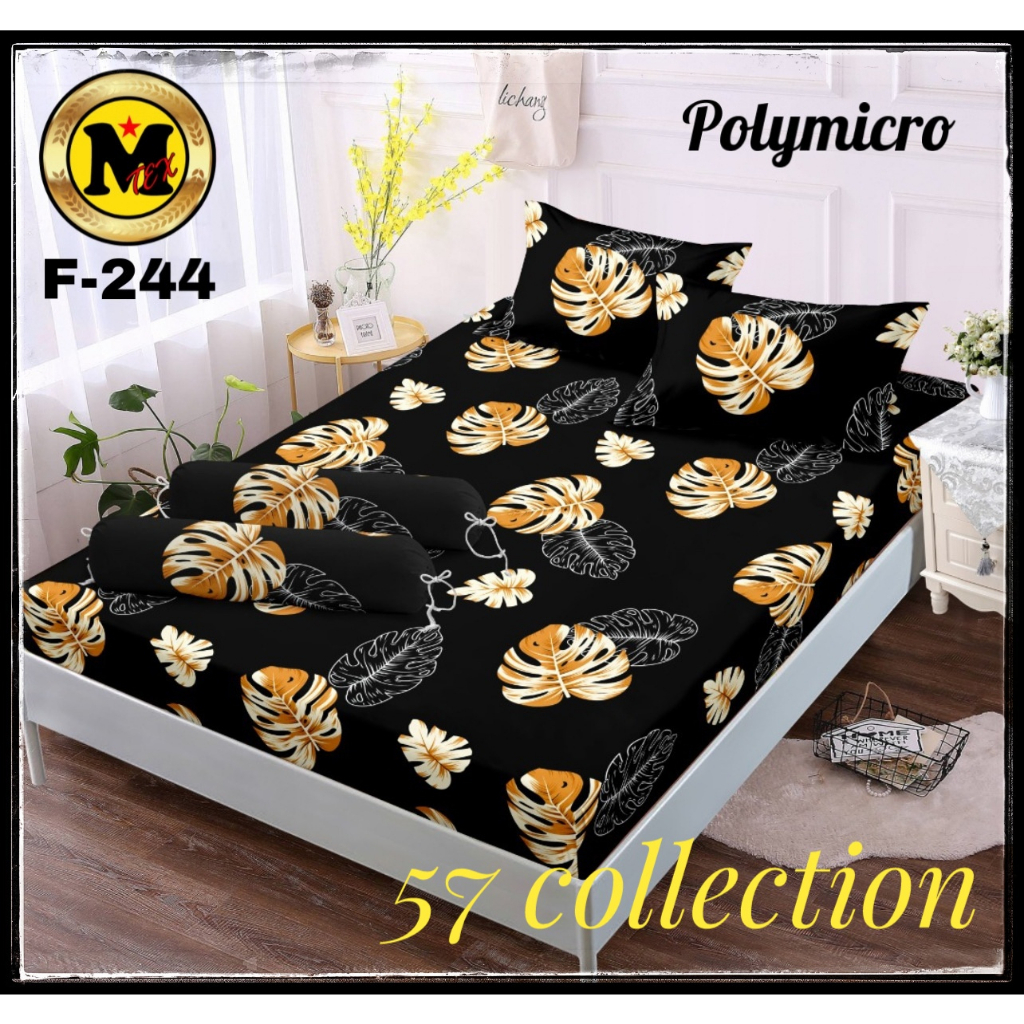 SPREI HOMEMADE HALUS KUALITAS BAGUS MOTIF DAUN JANDA BOLONG BLACK GOLD NO.1 SIZE 180X200 TINGGI 20CM