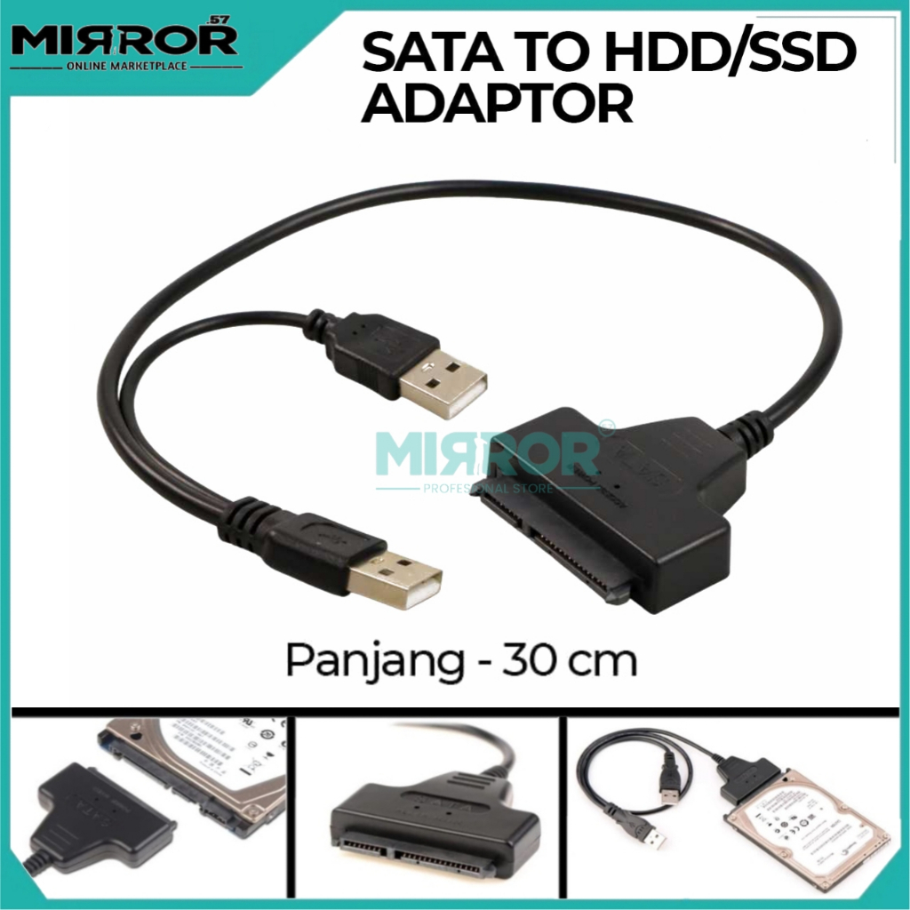 Kabel Konverter HDD / SSD 2.5 Inch SATA 7+15 Pin to USB 2.0