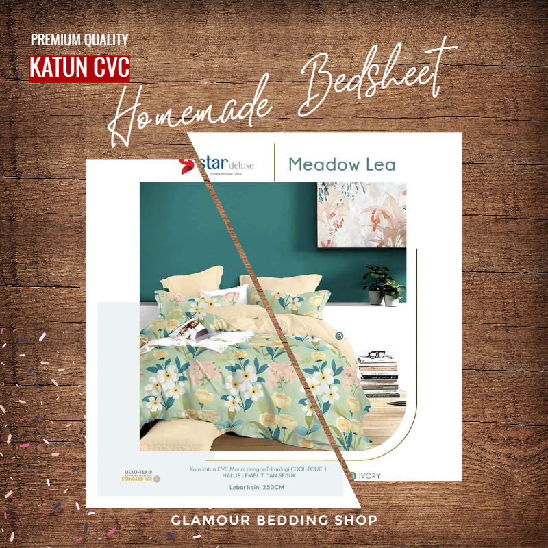 Sprei KING 200x180 Kain Katun CVC Katun Lokal Homemade Sprei Motif By STAR Deluxe