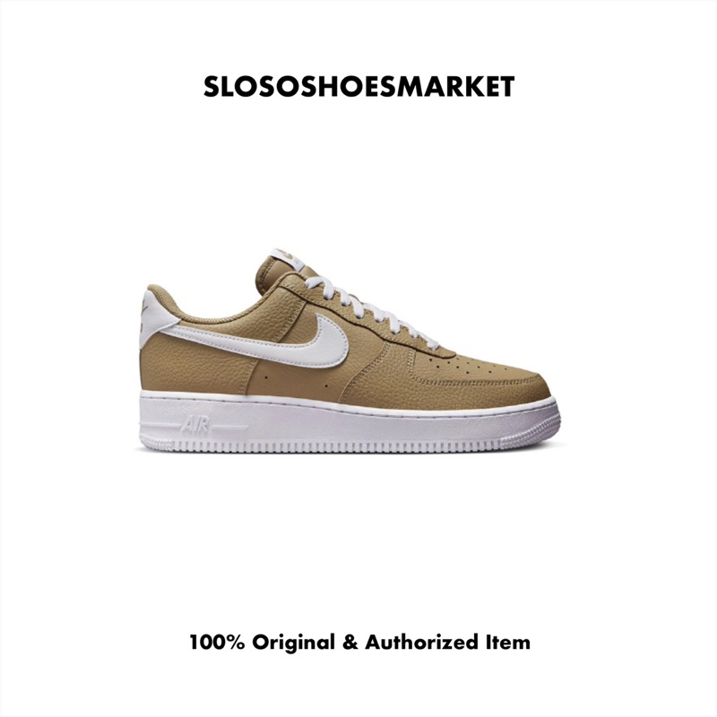 Sneakers Pria Nike Air Force 1 Brown Khaki - 100% Original / RESMI