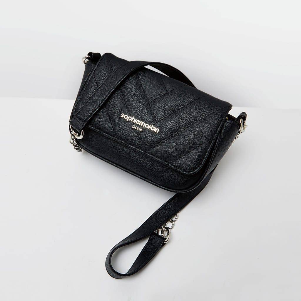 Tas selempang wanita Sophie Martin Paris GRENOBLIA BLACK Tas kecil wanita kulit hitam promo