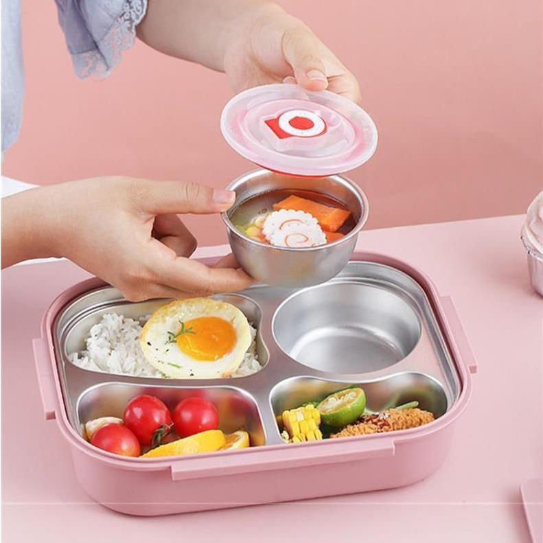 BIANCA - READY Lunch Box Anak Sekolah Stainless 316 FRIENDSHIP SERIES / Kotak Makan Bekal Anak Sekolah Stainless 316 + TAS LUNCH BOX