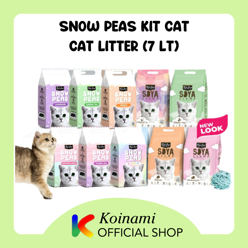 Snow Peas Cat Litter Kit Cat 7L - Soya Clump Cat Litter Kit Cat 7L - Tofu Cat Litter Kit Cat - Pasir Kucing - Soya Clump - Pasir Gumpal Kucing