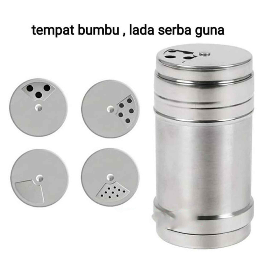 TEMPAT BUMBU LADA/GARAM/GULA STAINLES BESAR/KECIL