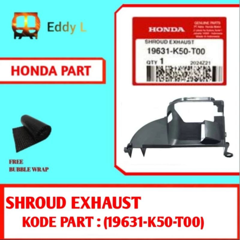Cover Blok Mesin Bawah/Shroud Exhaust BEAT|VARIO|SCOOPY (19631-K50-T00) - Original AHM