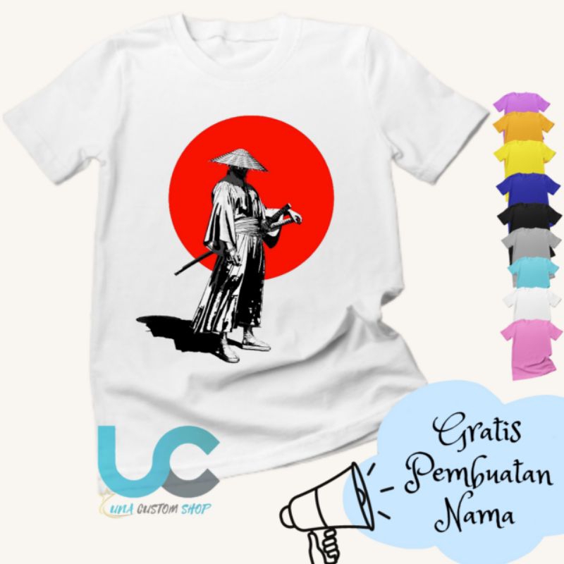 Kaos Anak Samurai | Baju Anak Samurai | Kaos Anak Sablon | Kaos Anak Custom Terbaru (FREE NAMA)