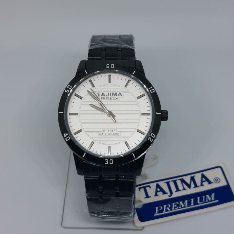 Jam Tangan Pria TAJIMA PREMIUM Original BLACK, ANTI AIR,STAINLESS STEEL