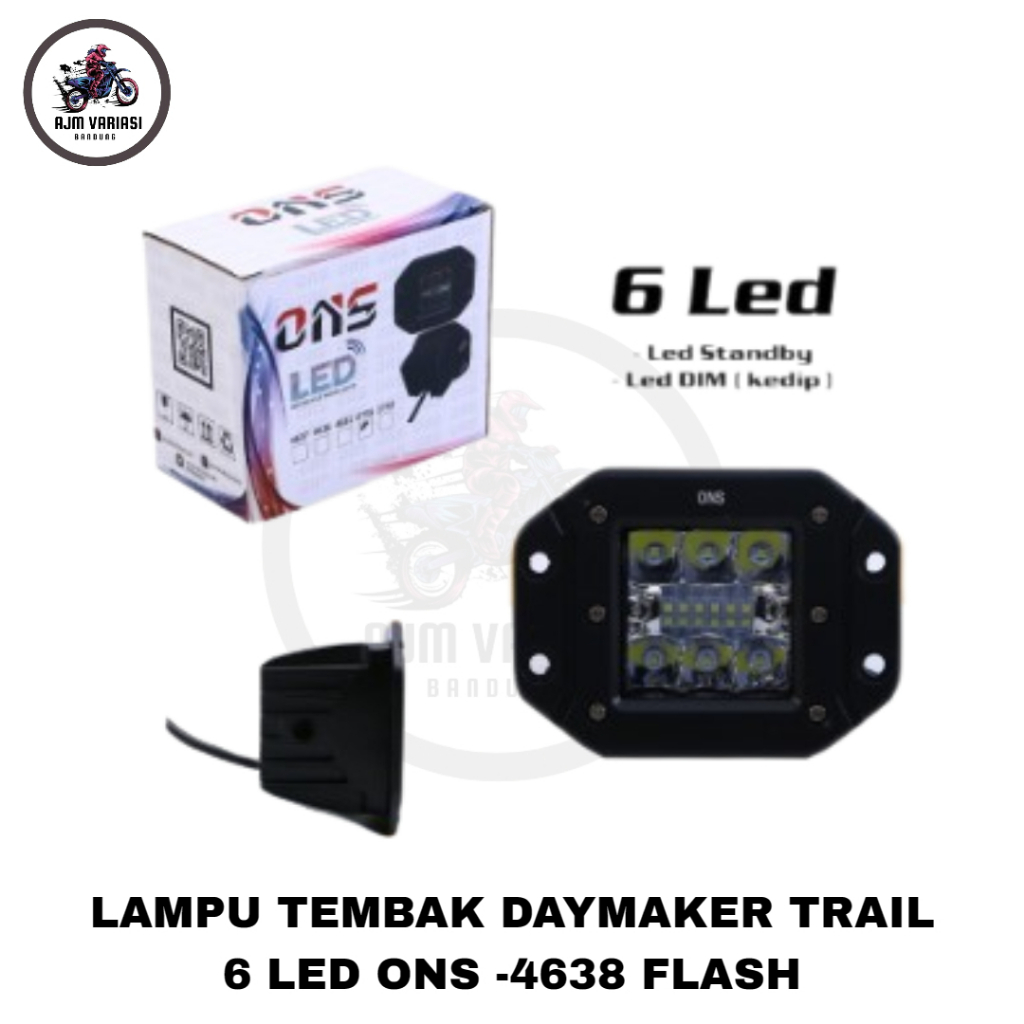 Lampu Depan Motor Lampu Tembak Trail 6 Mata LED ONS 4638 Flash KLX CRF KTM KX WR 155