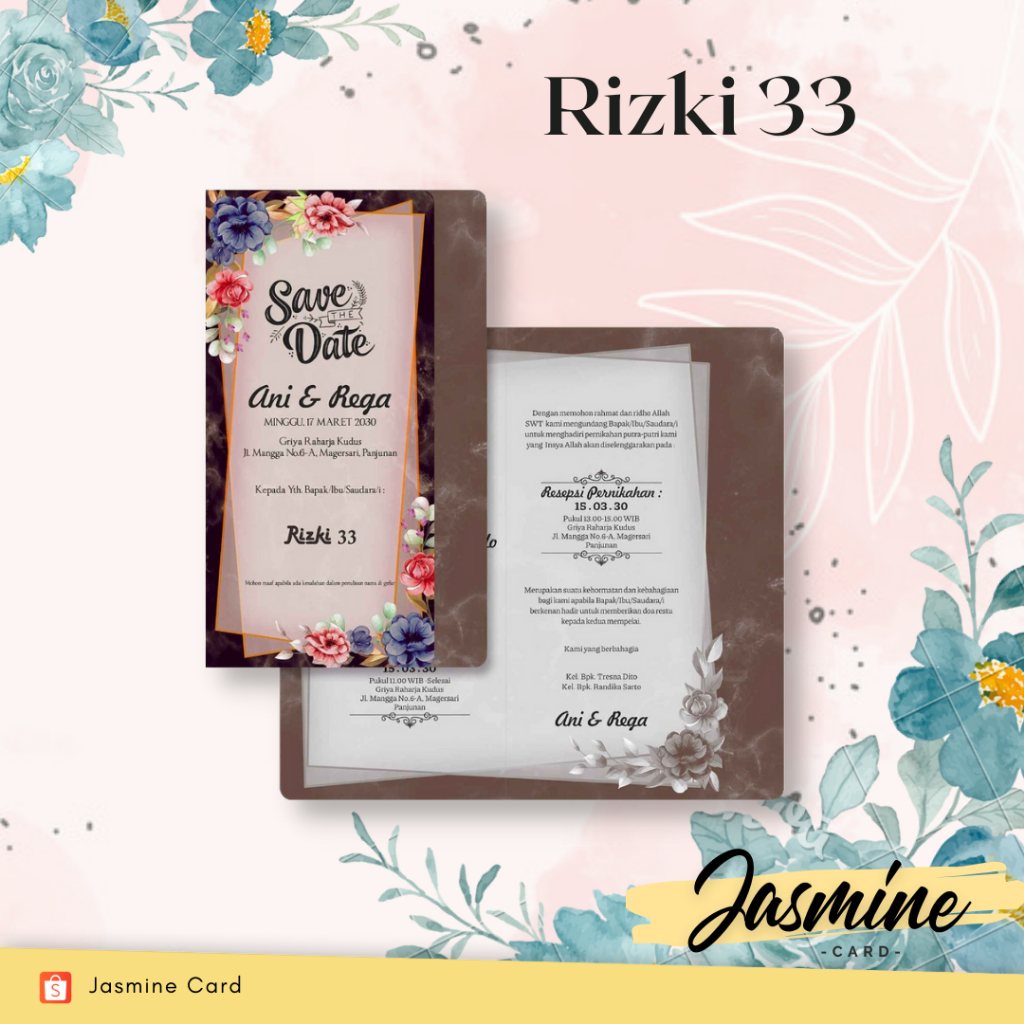BLANGKO UNDANGAN PERNIKAHAN TERMURAH RIZKI 33