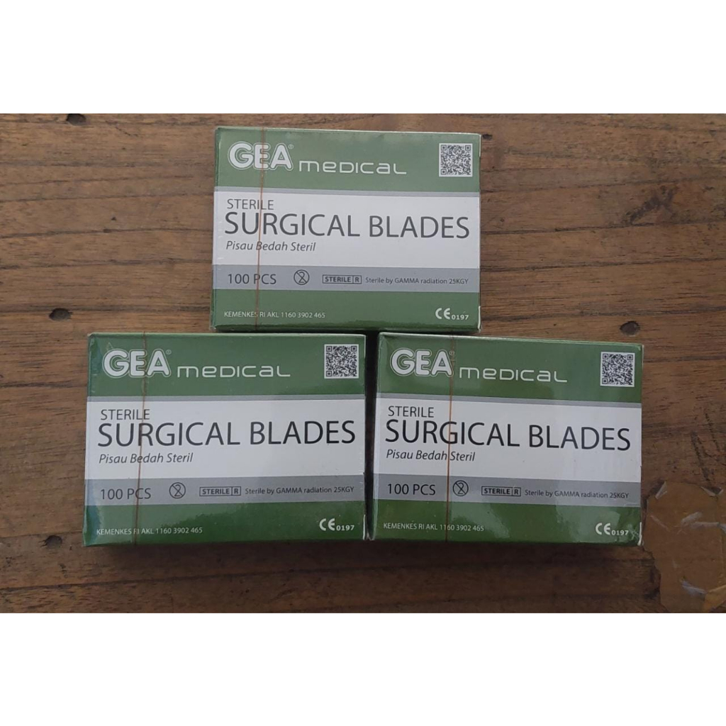 SURGICAL BLADES GEA - MATA PISAU BEDAH - BISTURI - PISAU OPERASI PERBOX 100pcs