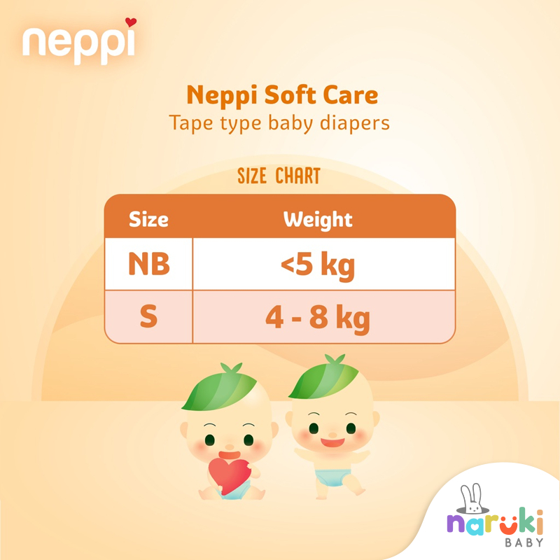 Neppi Soft Care Tape Baby Diapers NB44 S50 Popok Bayi Perekat