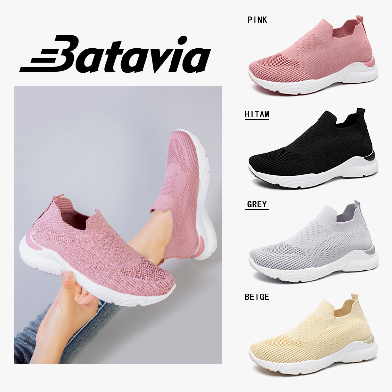 Batavia import sepatu fashion wanita rajutan sepatu olahraga wanita slip on sepatu kasual sepatu kasual terbaru high-end nyaman sepatu wanita kasual A24